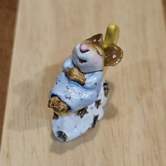 Wee Forest Folk M-210 Heavenly Slumber Retired Signed AP, No WFF Box 1995 Blue - Picture 6 of 13